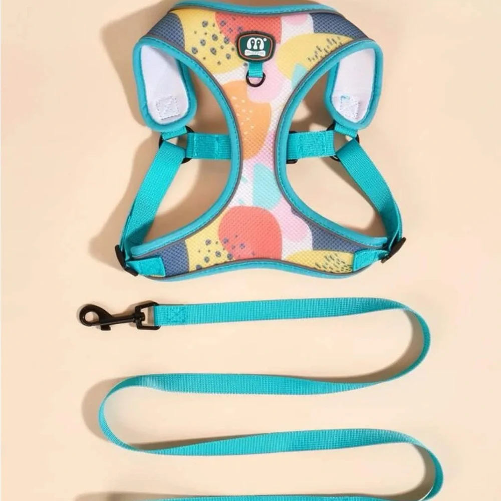 Pet Harness & Pet Leashes Set With Adjustable Design, Reflective Line